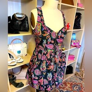 DURAS Bright & Fun Paisley Floral Mini Dress